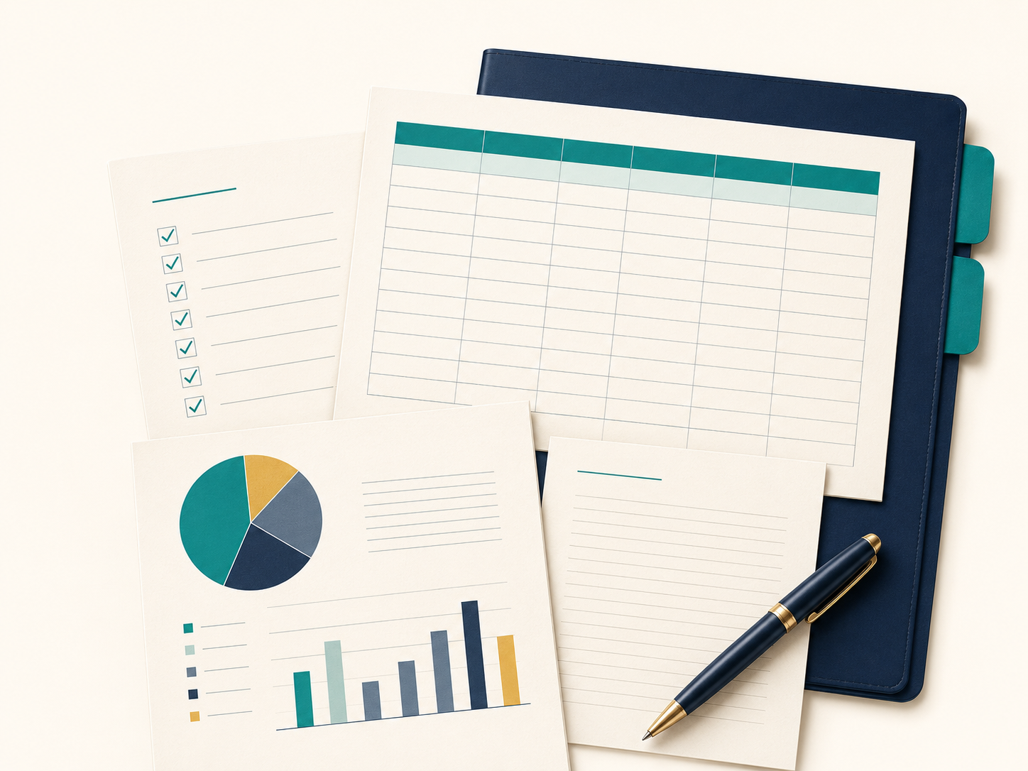 Dokumen, checklist dan spreadsheet pengurusan bisnes